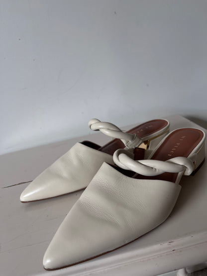 MI PIACI Leather Pointed Mules RRP approx. $280 (Size 38)