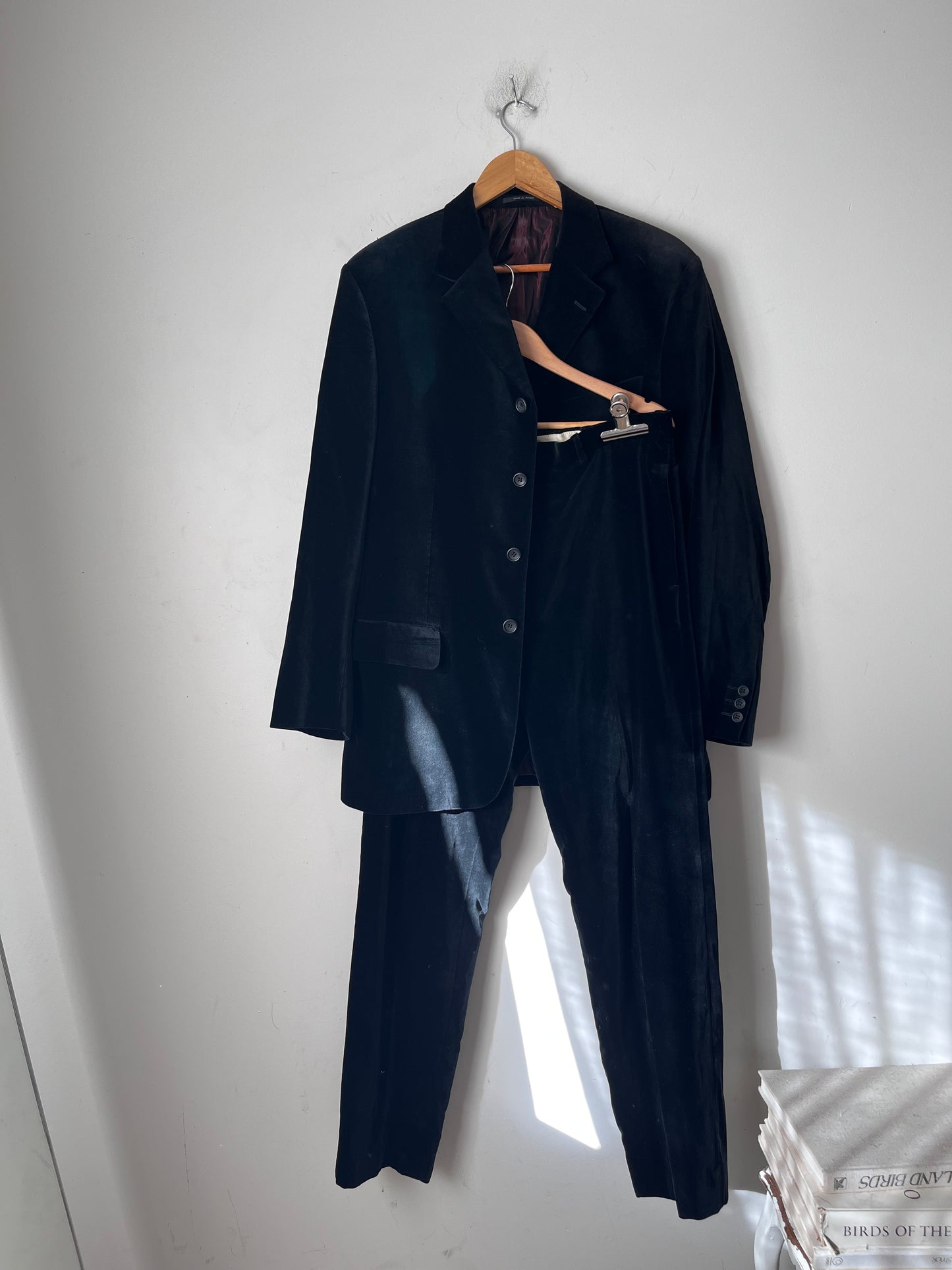 DANIEL FARET PARIS Black Velvet Suit RRP Approx. NZ$1,000 (12-14)