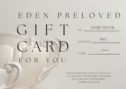 * Eden Preloved Gift Cards