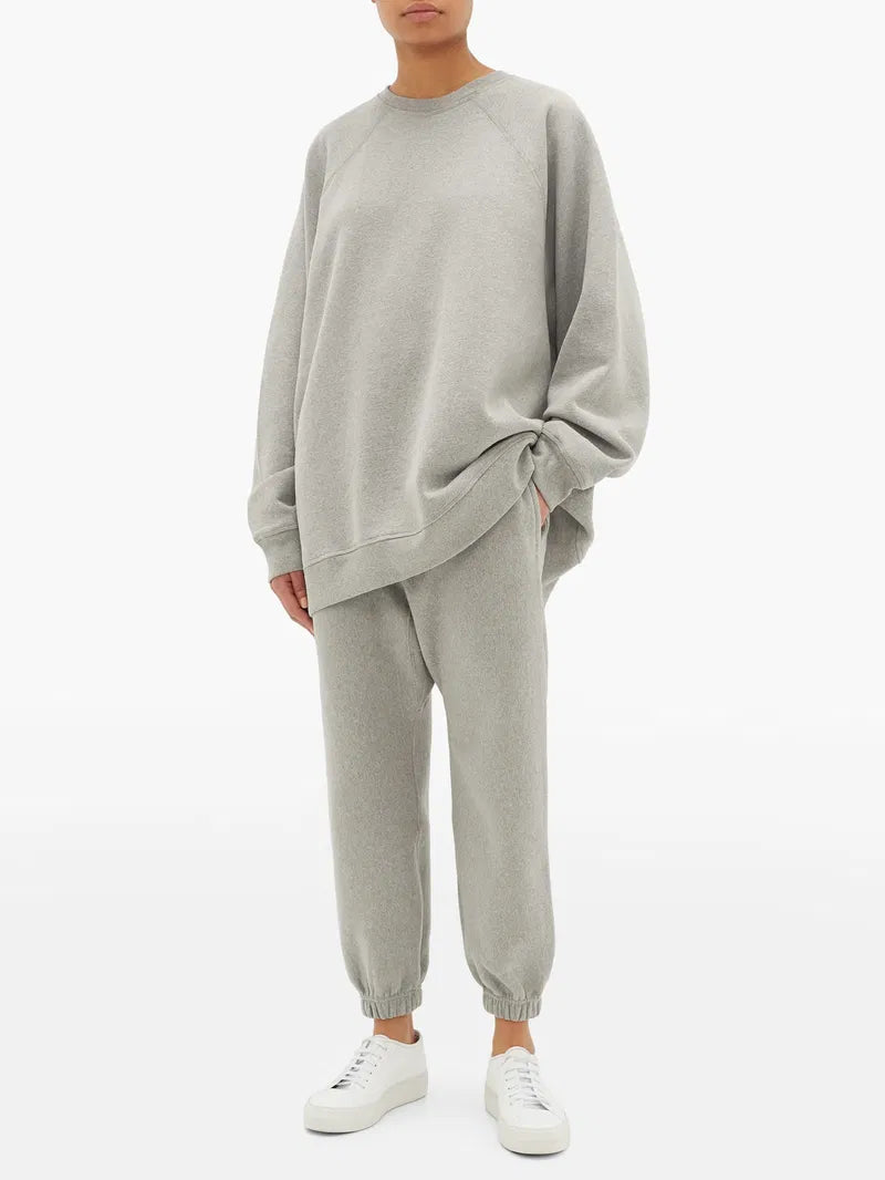 RAEY Grey Cotton Raglan Sweatshirt RRP$345 (12-16)