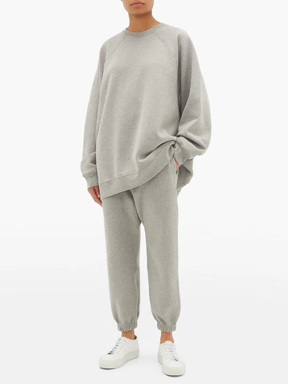RAEY Grey Cotton Raglan Sweatshirt RRP$345 (12-16)