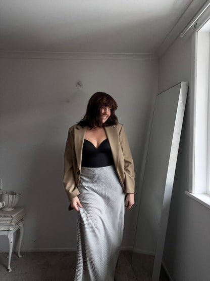 RVCA Navy & Cream Striped Maxi Skirt (14)