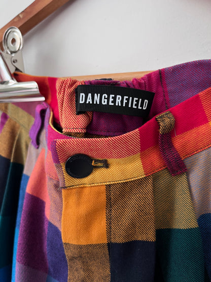 DANGERFIELD Multicolour Check Wide Leg Pants RRP approx. $120 (Size 10)