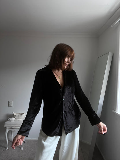 VINCE silk velvet shirt RRP$800 (8-12)