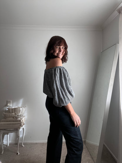 MAX Gingham Off-Shoulder Top RRP$80 (16-18)