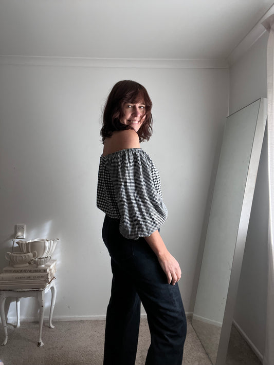 MAX Gingham Off-Shoulder Top RRP$80 (16-18)