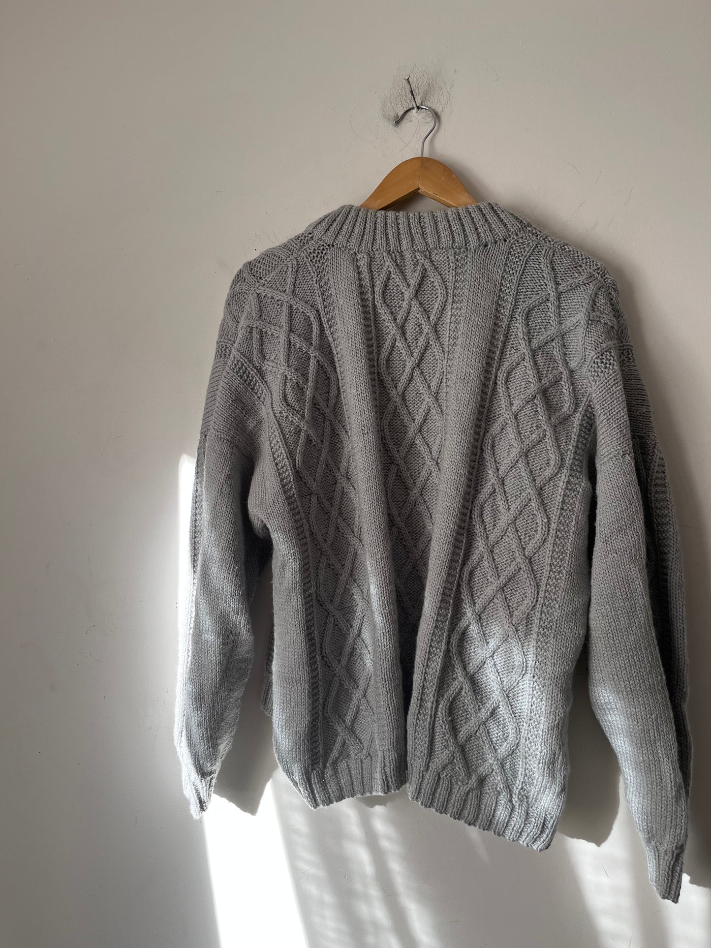 Grey Cable Knit Cardigan (12-14)