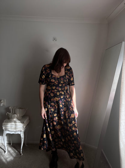 Vintage ROBYN DESIGN Floral Midi Dress (12)