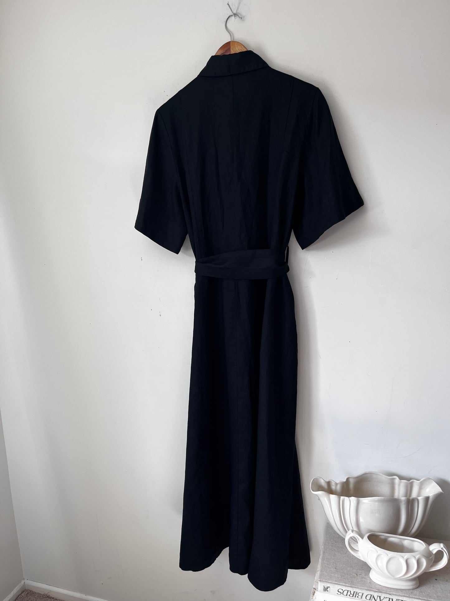 COMMONRY Black Tie-Front Shirt Dress RRP$255 (14)