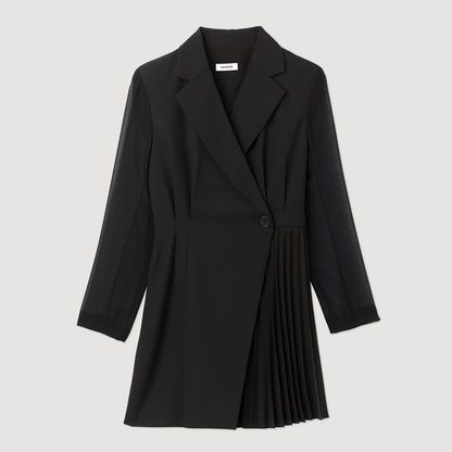 SANDRO Wrap Dress/Jacket with Side Pleats RRP $910 (Size 10-12)
