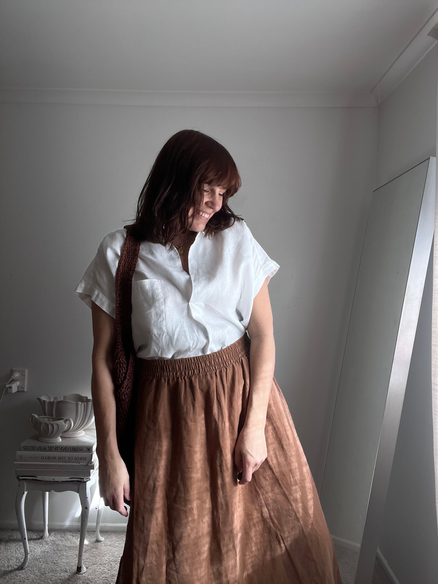 ZEST 100% Linen Popover Top (14-16)