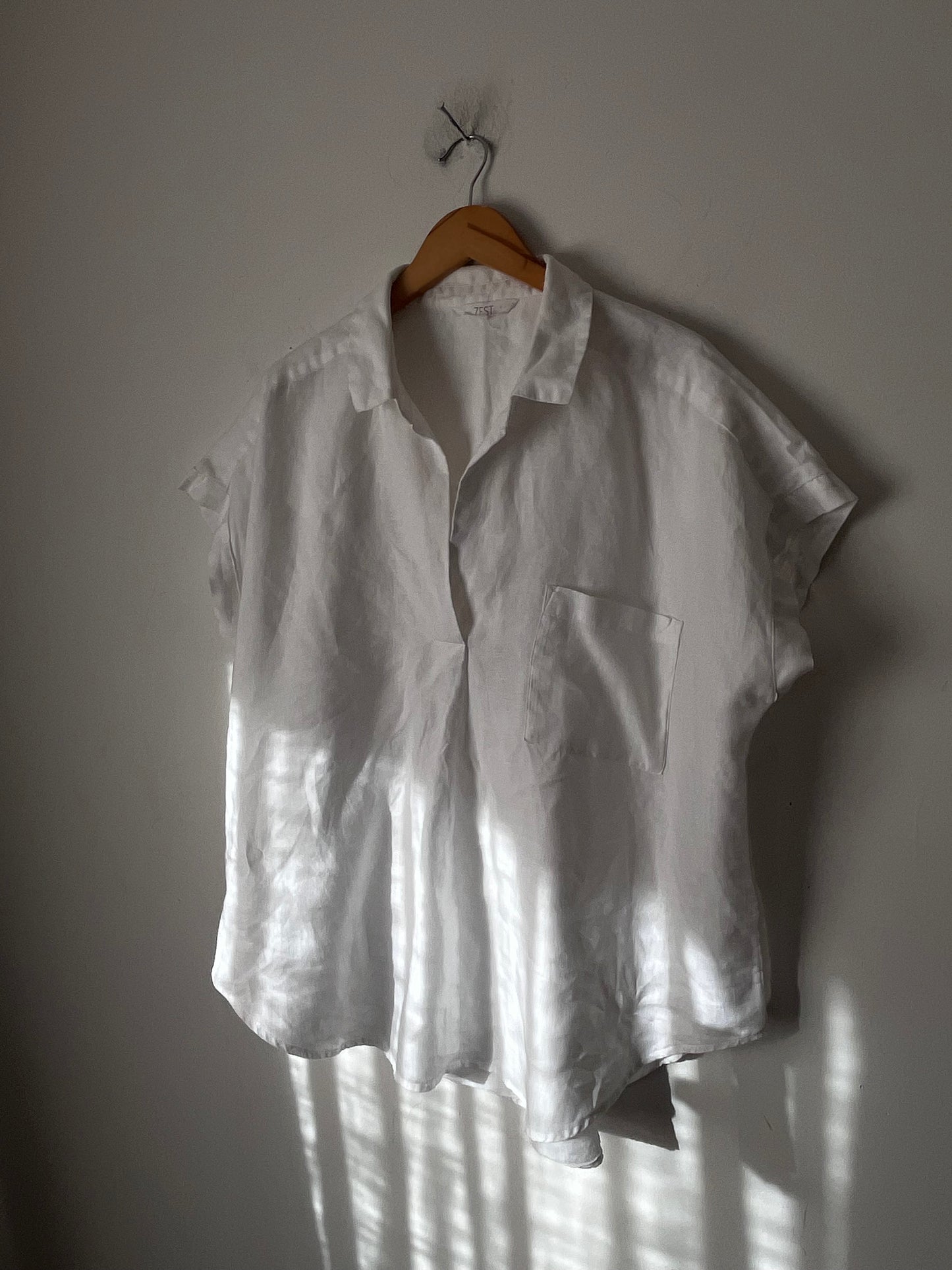 ZEST 100% Linen Popover Top (14-16)
