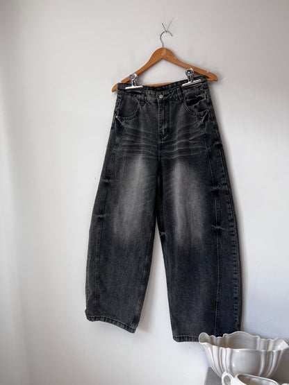 NOONOZ Washed Grey Curved Barrel Jeans (10)