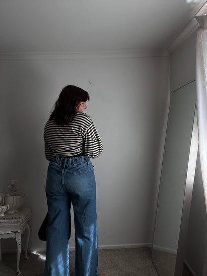 FEDERATION Wide Leg Drawstring Jeans RRP approx $170 (14)