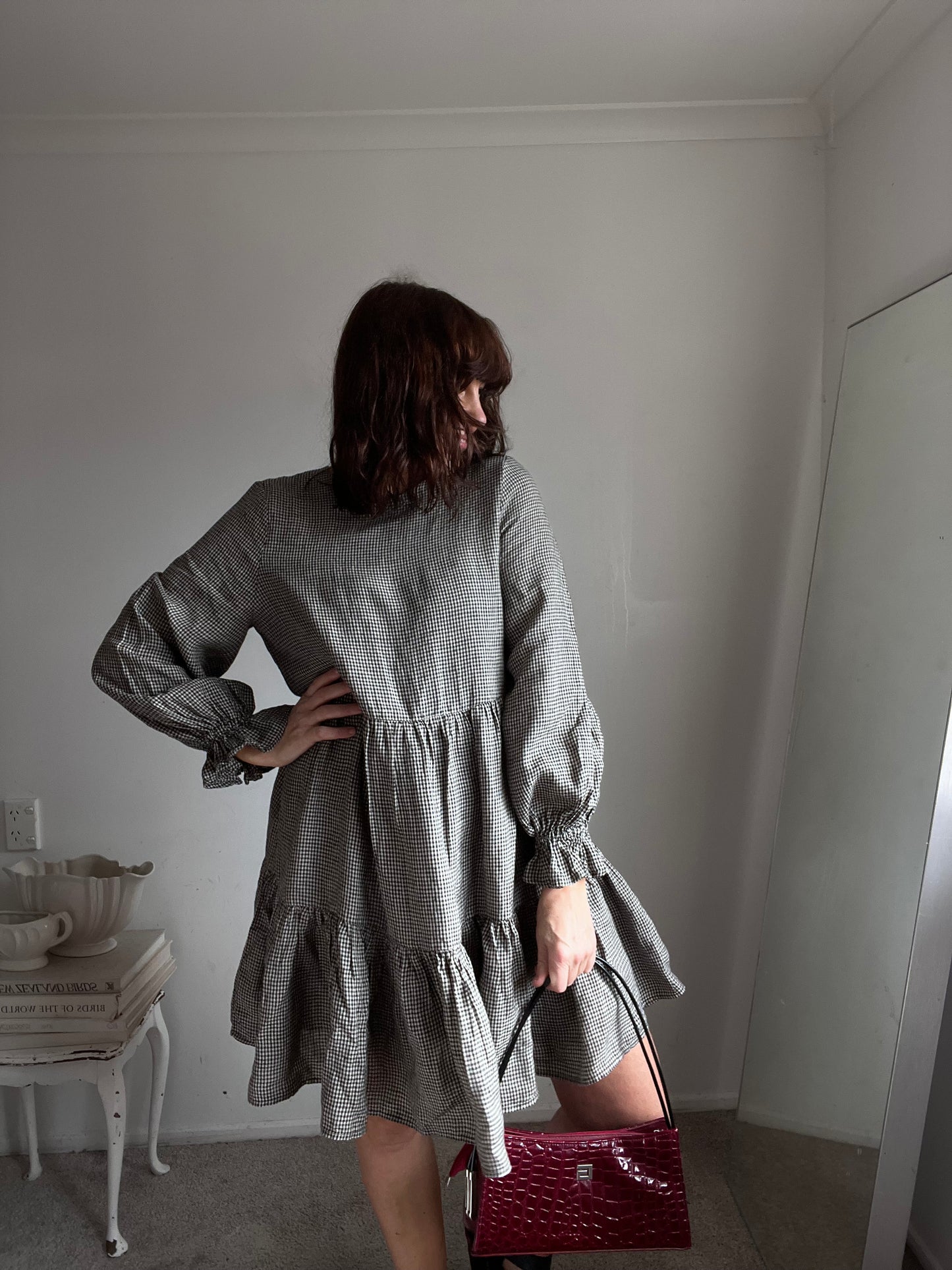 MAX Gingham Linen Tiered Dress RRP$159 (12)