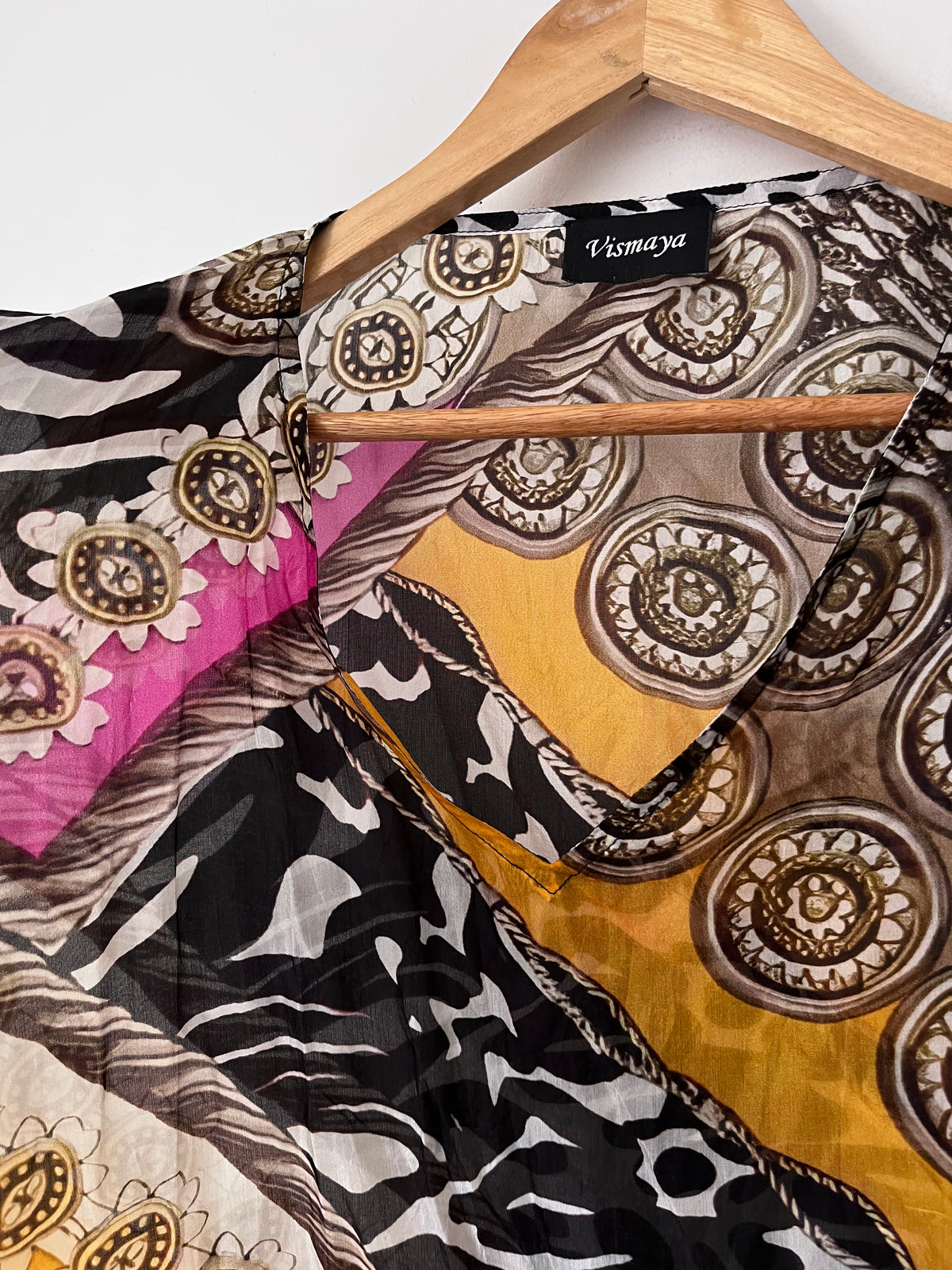 VISMAYA Printed Silk Kaftan RRP $150 (One Size)