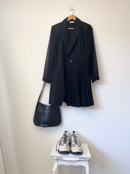 SANDRO Wrap Dress/Jacket with Side Pleats RRP $910 (Size 10-12)