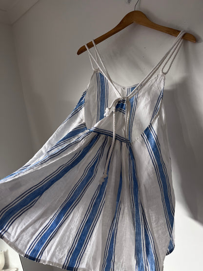 MOOCHI linen stripe singlet top RRP approx. $249 (Size 8)