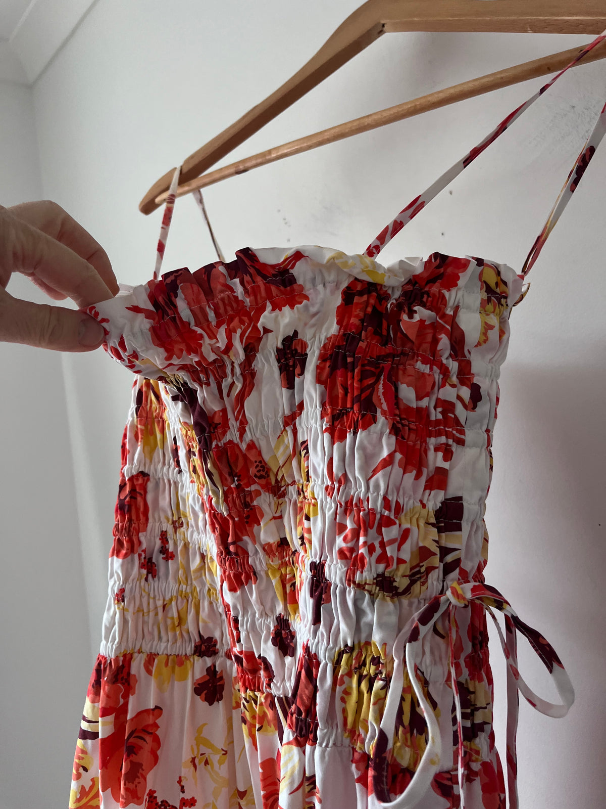 SHONA JOY Kalani Shirred Tiered Midi Dress RRP$349 (Size 8)