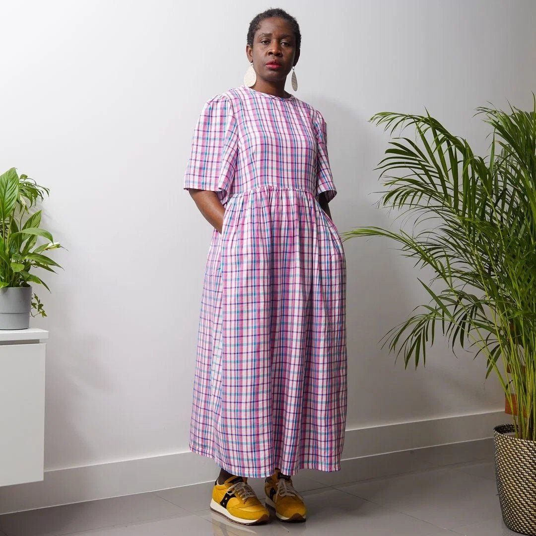 KEMI TELFORD Ayomide Pink Blue Dress RRP approx. $260 (Size 10)