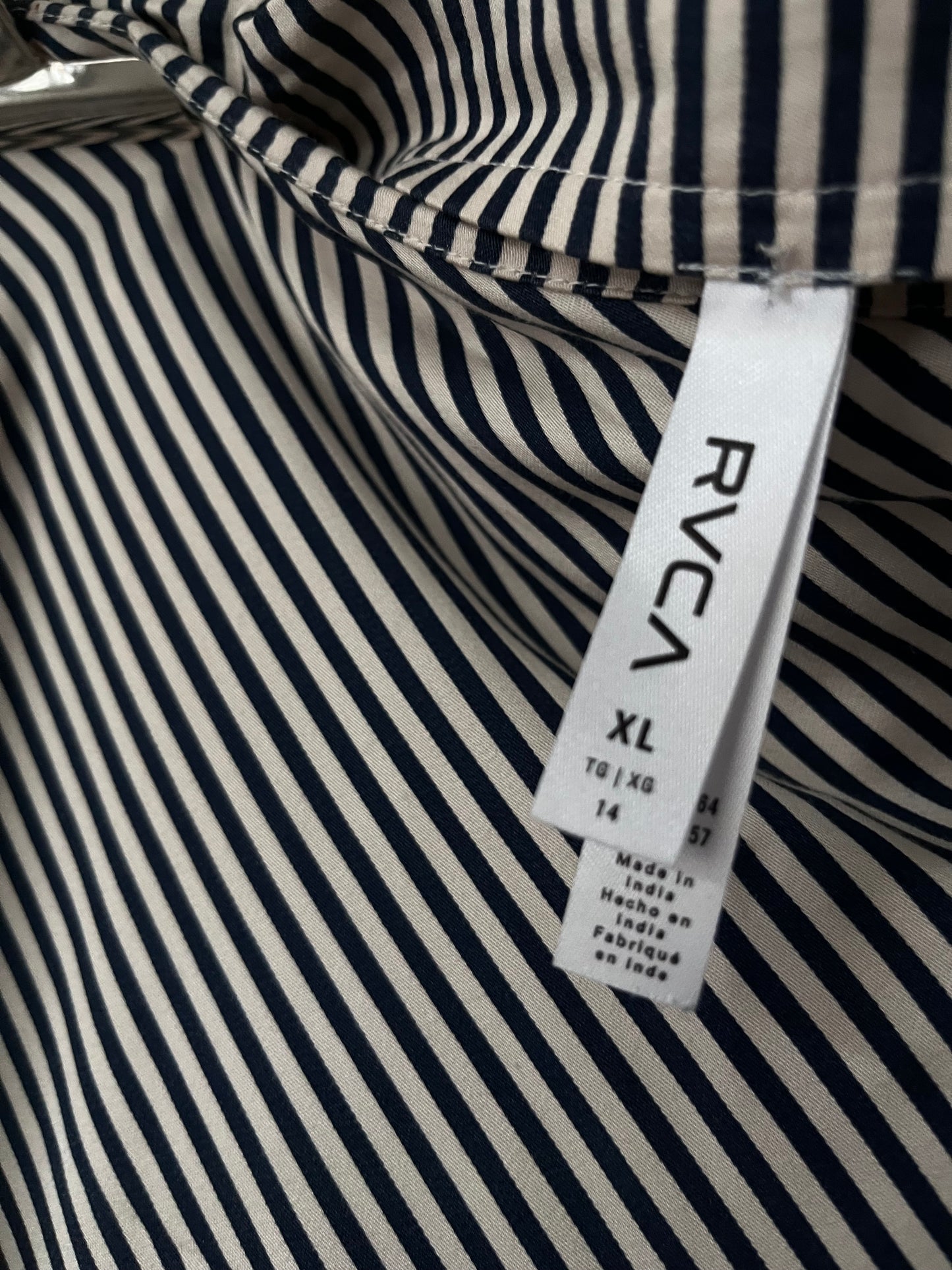 RVCA Navy & Cream Striped Maxi Skirt (14)