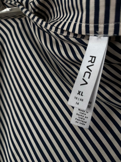 RVCA Navy & Cream Striped Maxi Skirt (14)