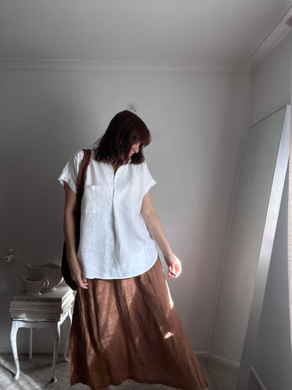 ZEST 100% Linen Popover Top (14-16)