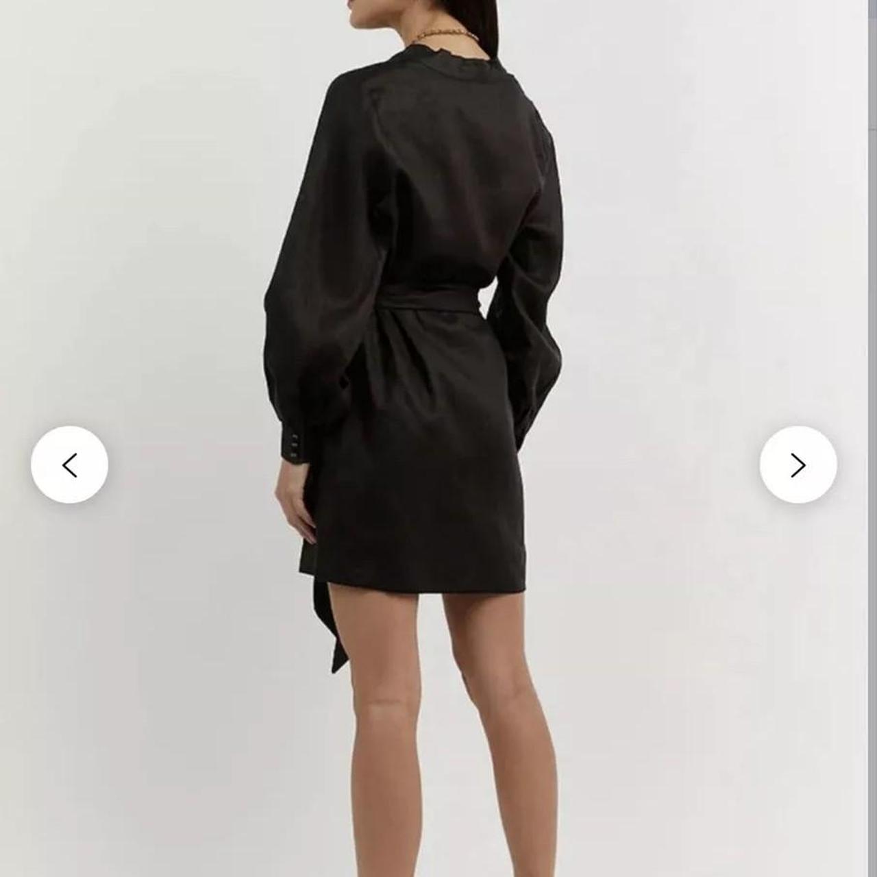 DISSH Black Linen Blend Wrap Mini Dress RRP$159 (8-10)