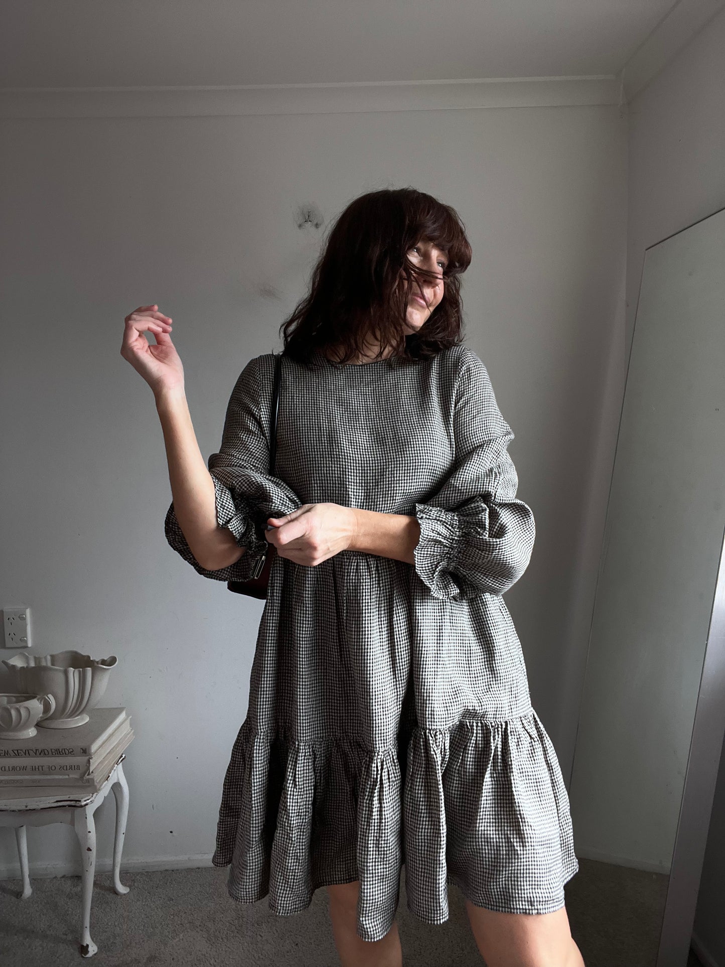 MAX Gingham Linen Tiered Dress RRP$159 (12)