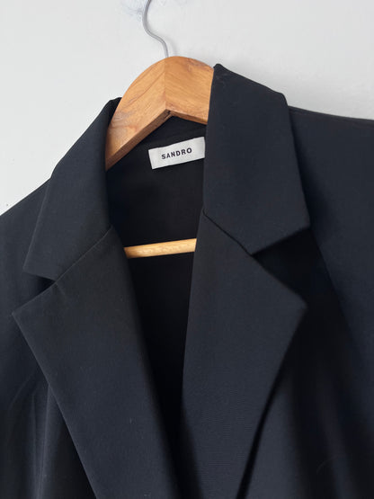 SANDRO Wrap Dress/Jacket with Side Pleats RRP $910 (Size 10-12)