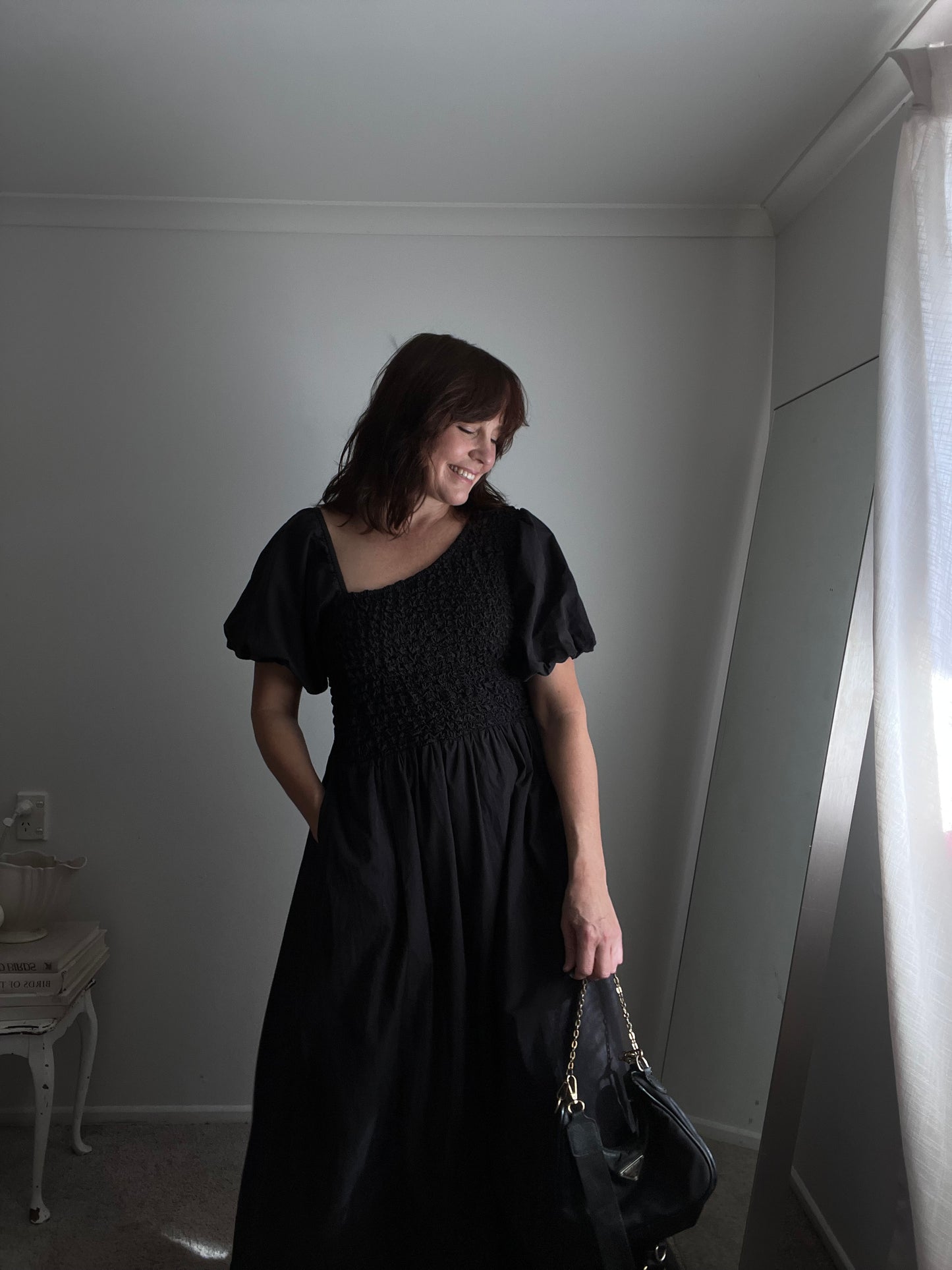 DECJUBA Shirred Puff Sleeve Midi Dress RRP $169.90 (14)