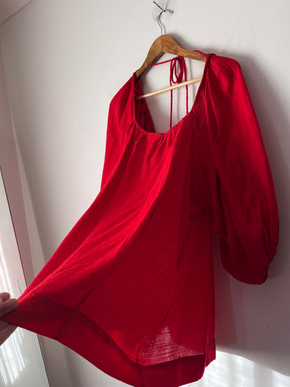 CITY CHIC Red Open Back Peasant Blouse RRP$100 (18–20)