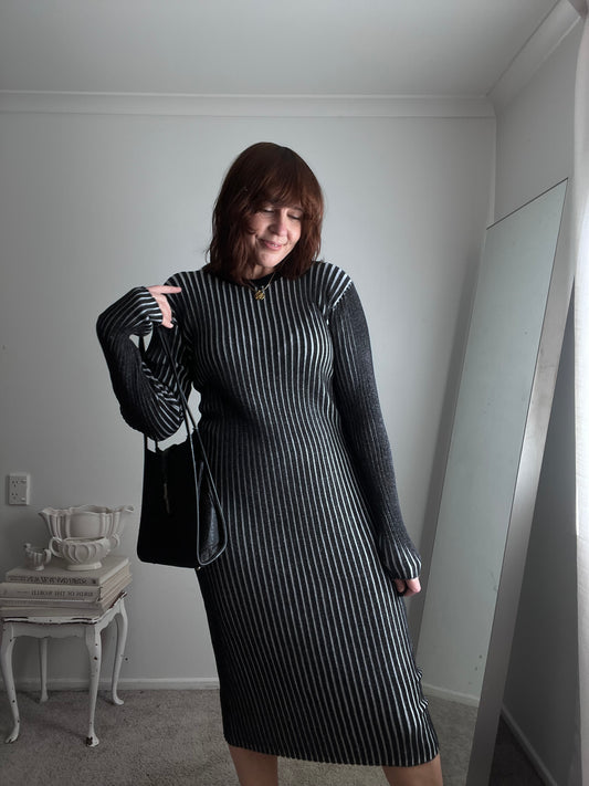 COMMONERS Ribbed Dress RRP$189 (8) (12) (14)