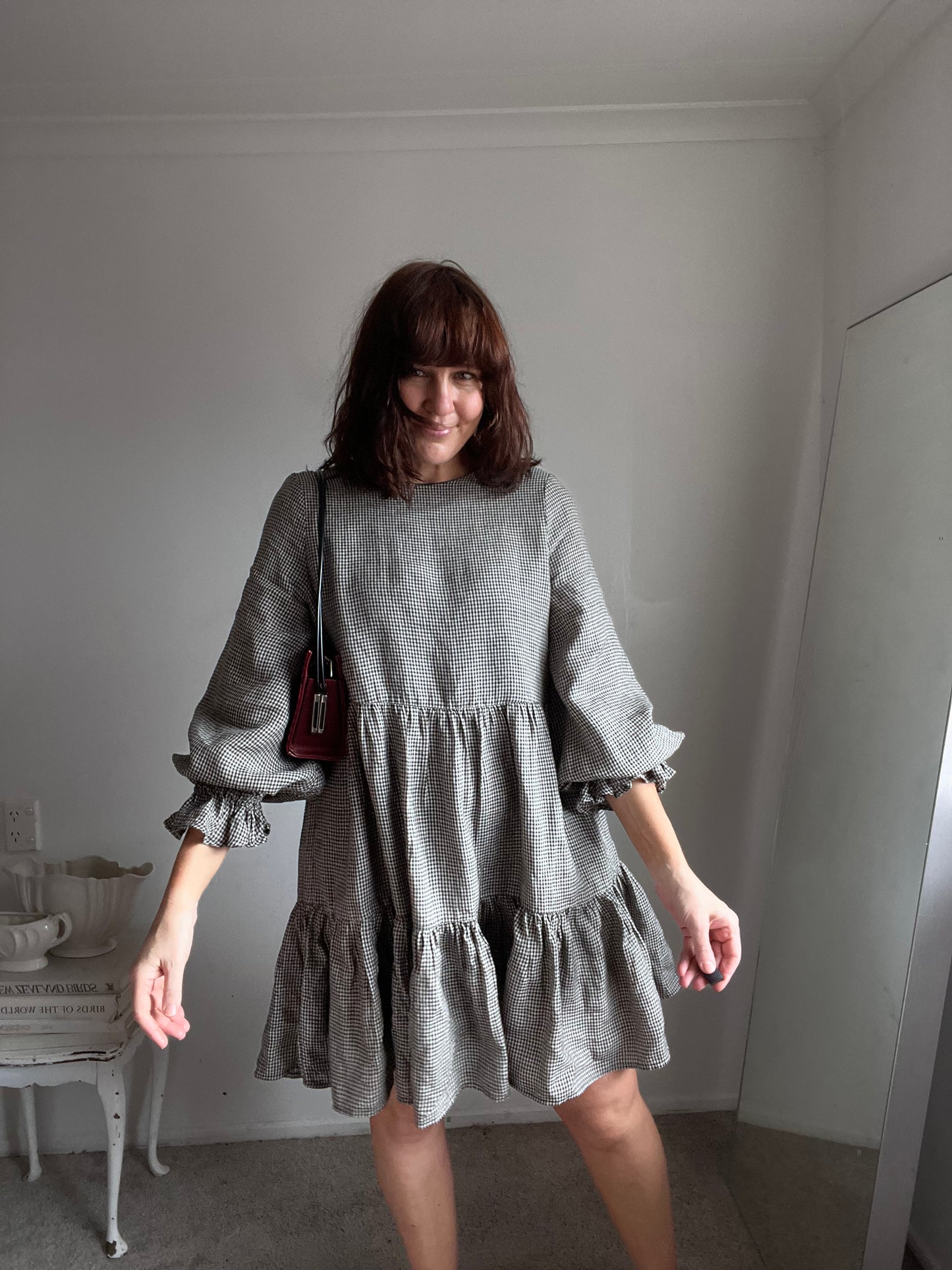 MAX Gingham Linen Tiered Dress RRP$159 (12)