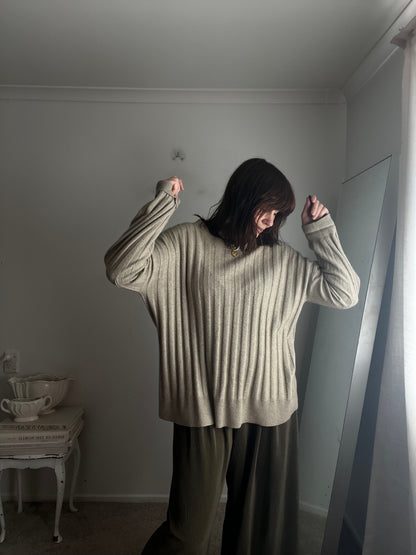 MARLE Merino Possum Silk Rib Knit Jumper RRP$500 (12-14)