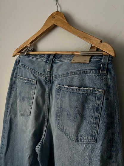 AG Hattie Crop High-Rise Barrel Jeans RRP $569 (10-12)