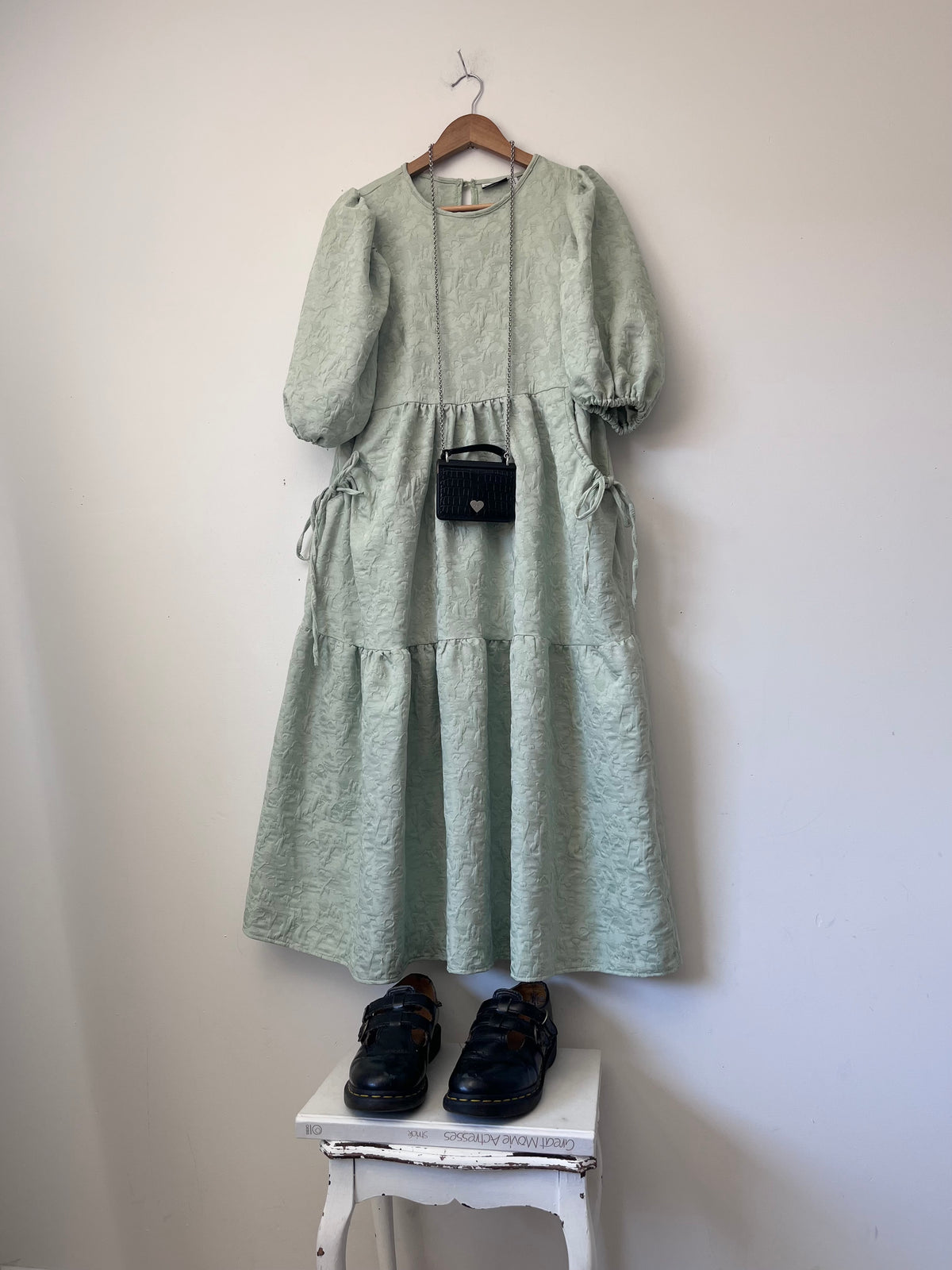 ASOS DESIGN Fluffy Jacquard Tiered Midi Dress RRP approx. $150 (Size 10)