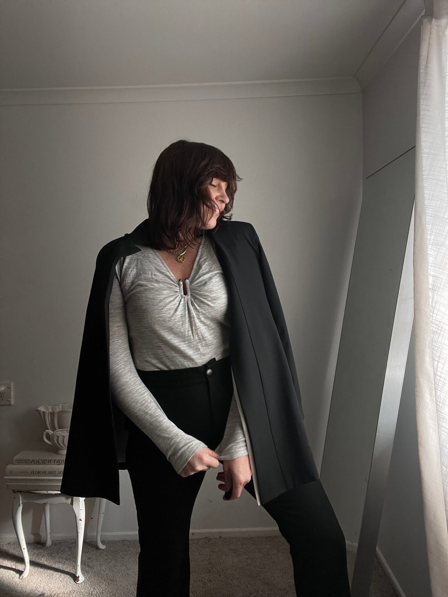 SABA Merino Wool Gathered Detail Top RRP$199 (12-14)