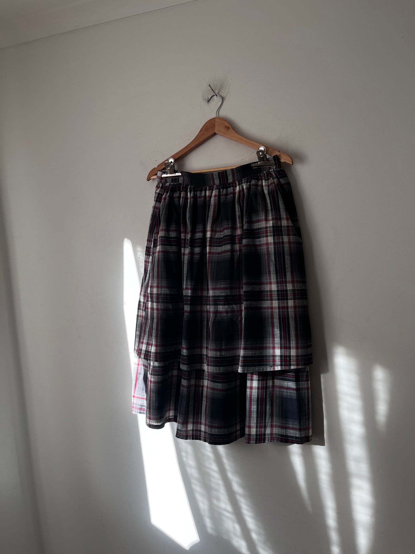 DANGERFIELD Plaid Tiered Cotton Skirt RRP$104 (10)