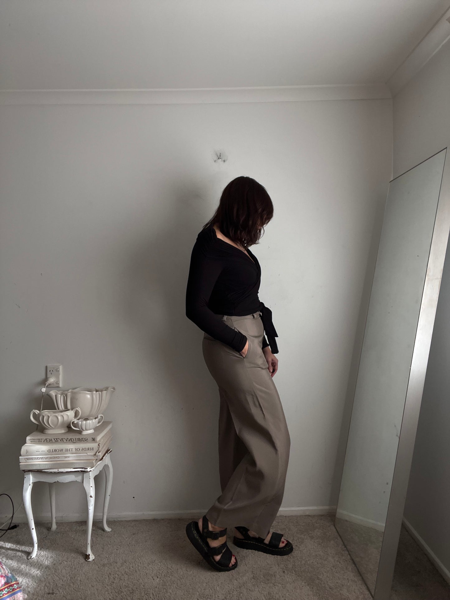 ANINE BING ‘Dolan’ Wide-Leg Tailored Trousers RRP$729 (10)