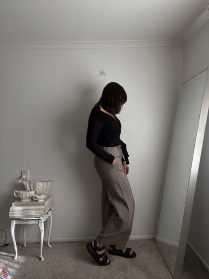 ANINE BING ‘Dolan’ Wide-Leg Tailored Trousers RRP$729 (10)