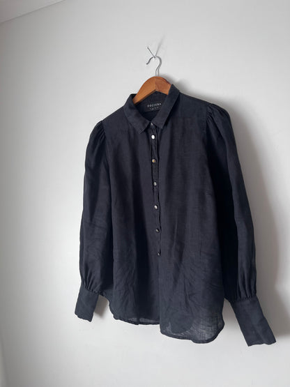 DECJUBA Linen Puff Sleeve Shirt RRP $130 (10)