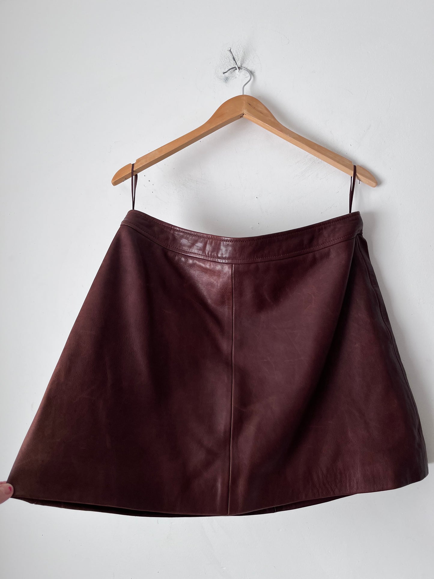 REISS Leather Skirt RRP$440 (12-14)