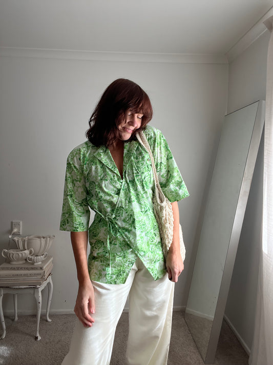 GANNI Floral Wrap Blouse RRP$420 (8-12)
