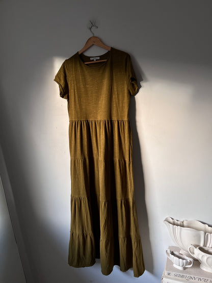 MAX Khaki Tiered Midi Dress RRP approx $129 (10-12)