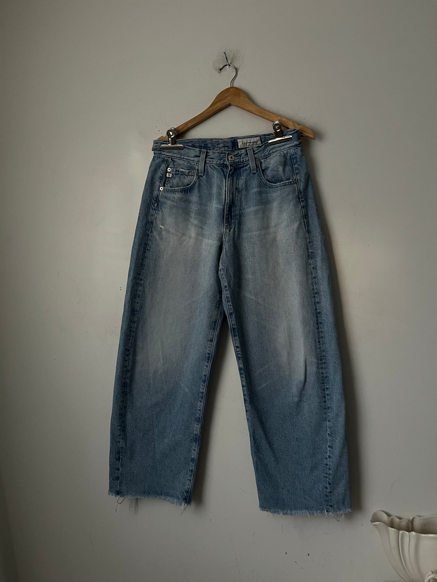 AG Hattie Crop High-Rise Barrel Jeans RRP $569 (10-12)