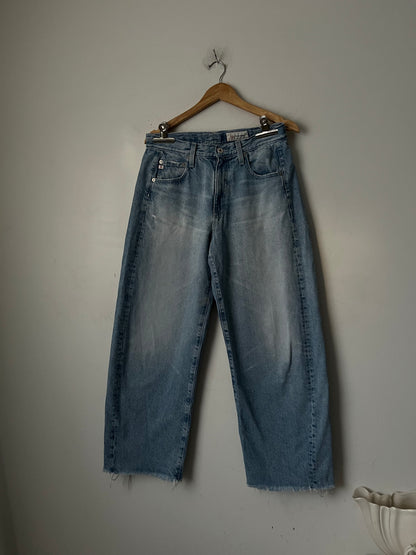 AG Hattie Crop High-Rise Barrel Jeans RRP $569 (10-12)