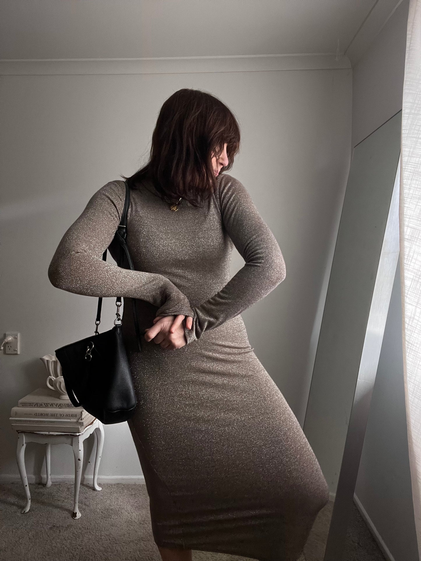 SUPERETTE Shimmer Knit Midi Dress RRP$249 (8-10)