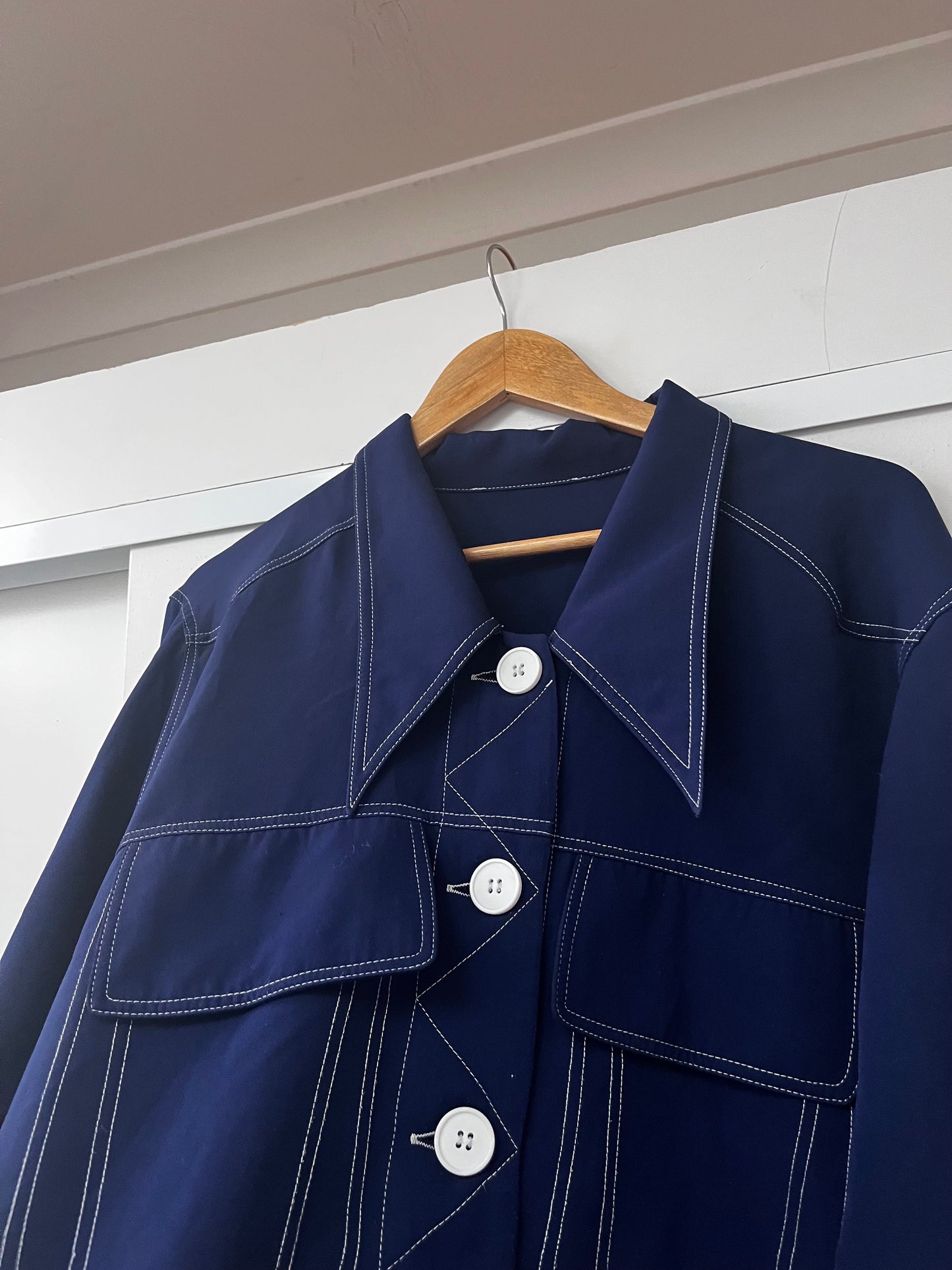 Unbranded 70’s Style Contrast Stitch Utility Shirt (12–14)