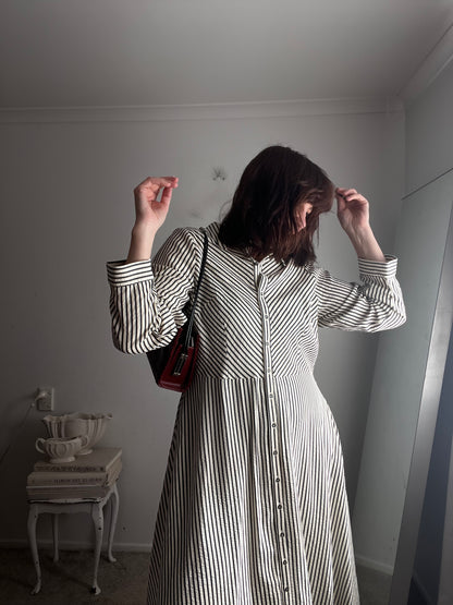 BETTY BASICS Stripe Shirt Dress RRP$110 (12-14)